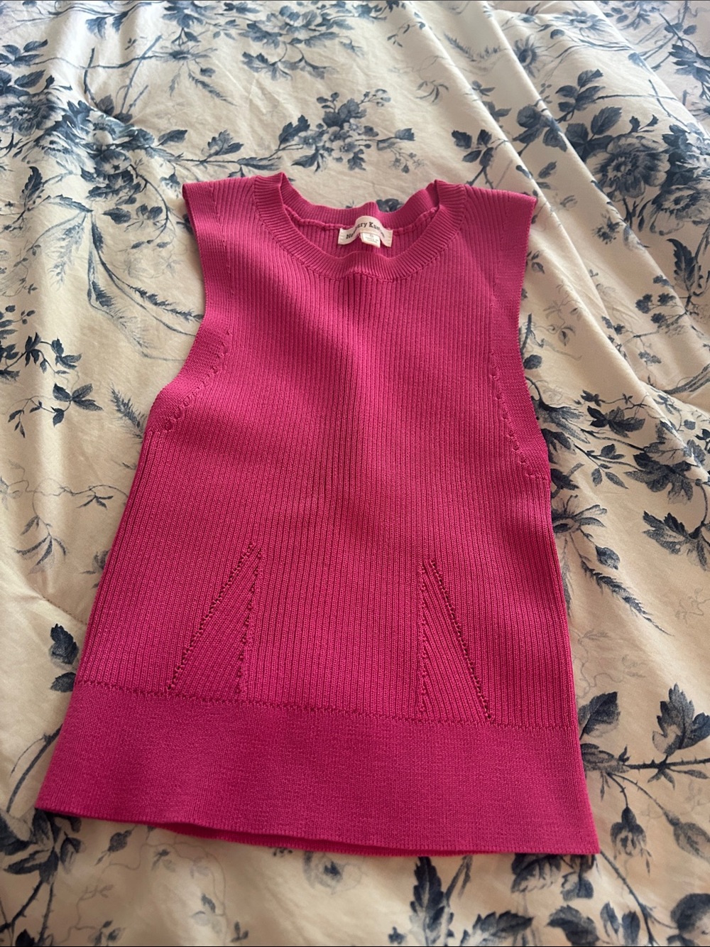Newbury Kustom Hot Pink Ribbed Knit Tank Top